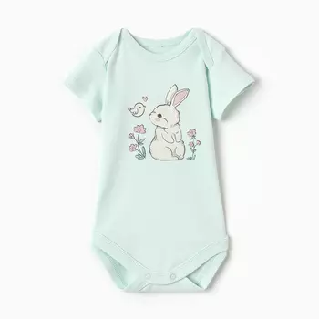 Боди детское, цвет мятный, рост 68 (3-6 мес)