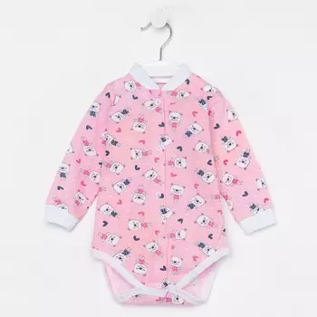 Боди детское, цвет розовый/принт, рост 62 см