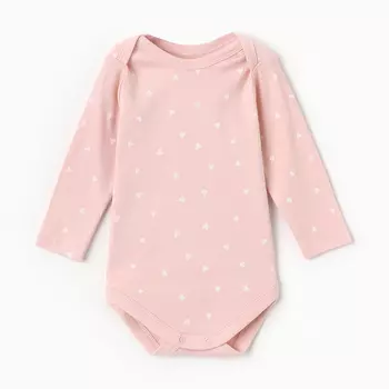 Боди детское, цвет розовый, рост 62 (1-3 мес)