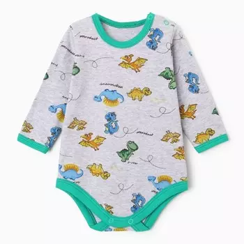 Боди детское, цвет серый, рост 56 см