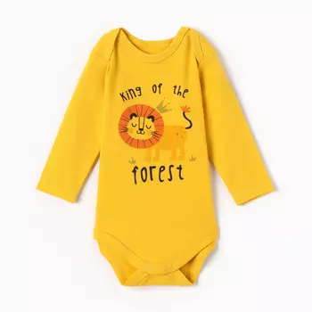 Боди детское, цвет желтый, рост 56 (0-1 мес)