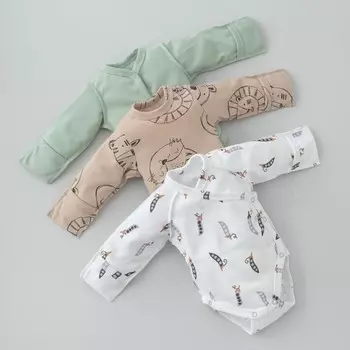 Боди детское KinDerLitto «Крошки-горошки», с длинным рукавом, рост 56-62 см, 3 шт