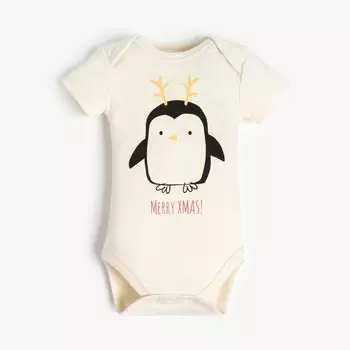 Боди Крошка Я Mery Xmas, рост 68-74 см, бежевое