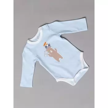 Боди детское, рост 74 см, цвет голубой