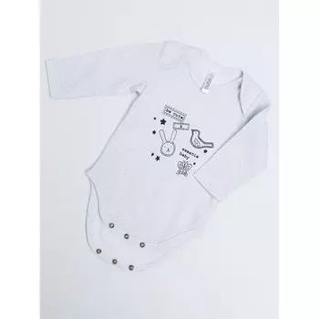 Боди детское, рост 80 см, цвет серый меланж