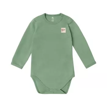Боди детское с длинным рукавом Basic, рост 86 см, цвет зелёный