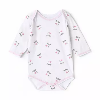 Боди детское с длинным рукавом, рост 74, белое