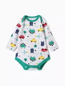 Боди детское с длинным рукавом, цвет белый, рост 68 см