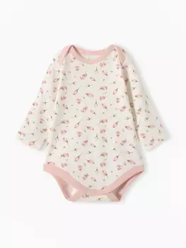 Боди детское с длинным рукавом, цвет белый, рост 62 см