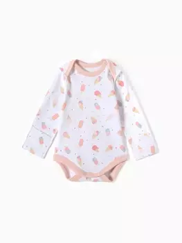 Боди детское с длинным рукавом, цвет молочный, рост 68 см