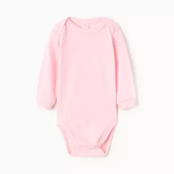 Боди детское с длинным рукавом, цвет розовый, рост 68