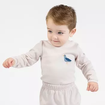 Боди детское с длинным рукавом «Облака», рост 74 см, цвет бежевый