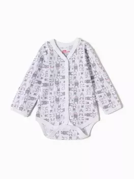 Боди детское с длинным рукавом «Зайки», рост 62 см, белое, розовое