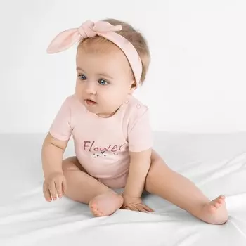 Боди детское с коротким рукавом «Горошинка», рост 92 см, цвет персиковый