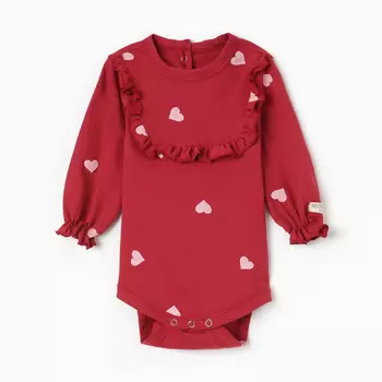 Боди детское с рюшами MINAKU, рост 62-68 см, красное
