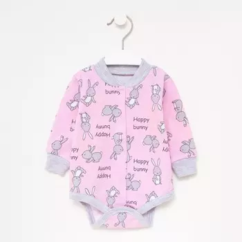 Боди детское «Зайки», цвет розовый, рост 74 см