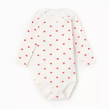Боди для девочки, цвет белый/сердечки, рост 92 см