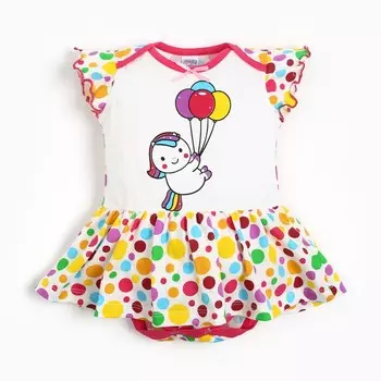 Боди для девочки, цвет белый/шарики, рост 74