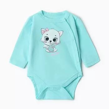 Боди для девочки, цвет голубой, рост 74 см