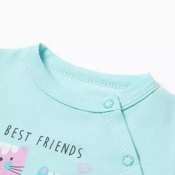 Боди для девочки, цвет мятный, рост 74 см