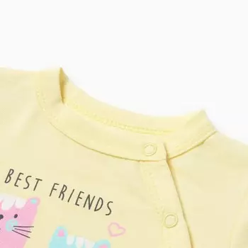 Боди для девочки, цвет желтый, рост 62 см