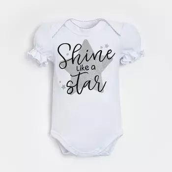 Боди для девочки Крошка Я "Shine", цвет белый, рост 68-74 см