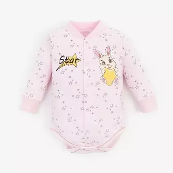 Боди для девочки «Заяц», цвет розовый, рост 80 см