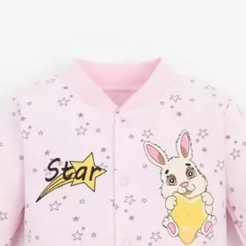 Боди для девочки «Заяц», цвет розовый, рост 74 см