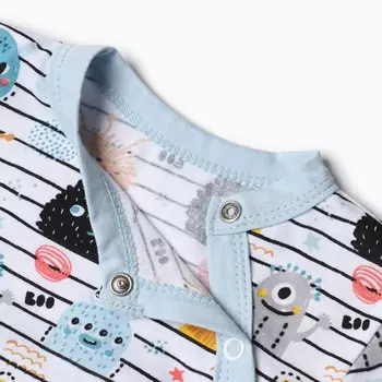 Боди для мальчика, цвет белый/голубой, рост 80 см