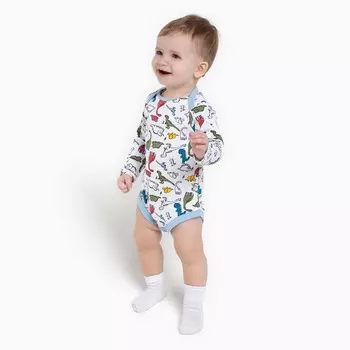 Боди для мальчика, цвет белый, рост 62 см (1-3м)