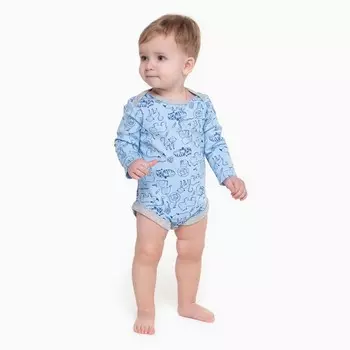 Боди для мальчика, цвет голубой, рост 68 см (3-6м)