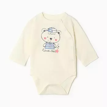 Боди для мальчика, цвет св.бежевый, рост 86 см