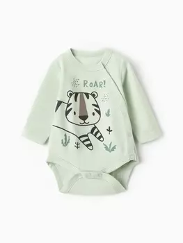 Боди для мальчика с длинным рукавом, цвет зеленый, рост 62 см