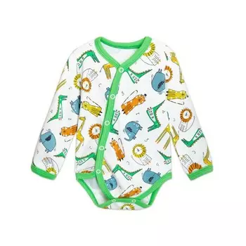 Боди для мальчика с длинным рукавом, рост 68 см, цвет зеленый