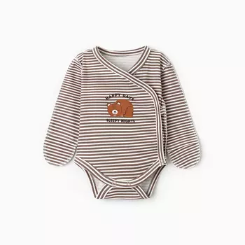 Боди-кимоно детское с длинным рукавом "Мишка", цвет бежевый, рост 62