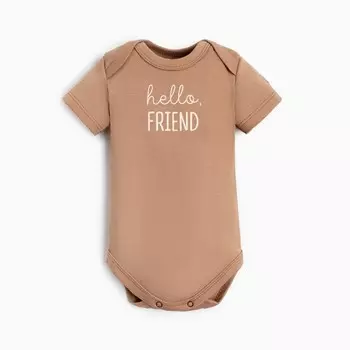 Боди детское Крошка Я BASIC LINE, рост 62-68 см, коричневое