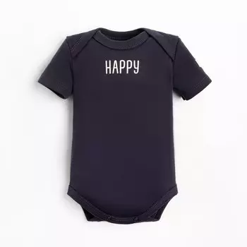 Боди детское Крошка Я BASIC LINE, рост 62-68 см, тёмно-серое