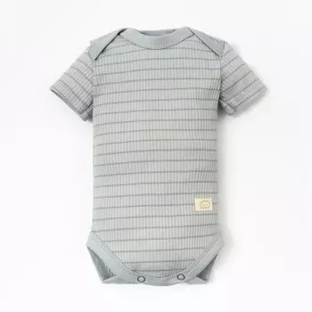 Боди детское Крошка Я BASIC LINE, рост 86-92 см, полоска серая