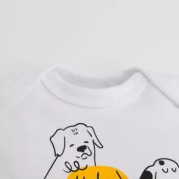 Боди Крошка Я "Dogs", рост 80-86 см, цвет белый
