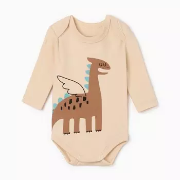 Боди Крошка Я «Дракоша», рост 80-86 см, бежевое