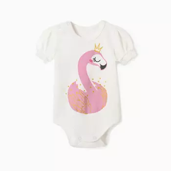 Боди Крошка Я «Фламинго», рост 80-86 см, белое