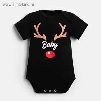 Боди Крошка Я «Хmas babe», рост 68-74 см, чёрное