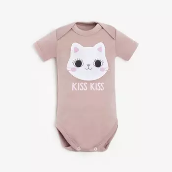 Боди Крошка Я «Киса», рост 62-68 см, цвет лиловый