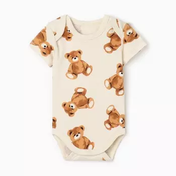 Боди Крошка Я «Медвежата», рост 86-92, бежевое