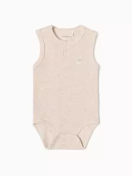 Боди без рукавов Крошка Я Melange, рост 62-68, бежевое