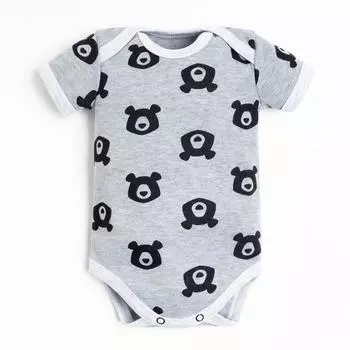 Боди Крошка Я «Мишки», рост 74-80 см, серое