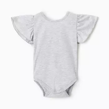 Боди Крошка Я «Розовый бант», рост 68-74 см, серое