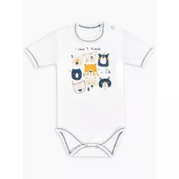 Боди Kuma, рост 74 см, цвет белый