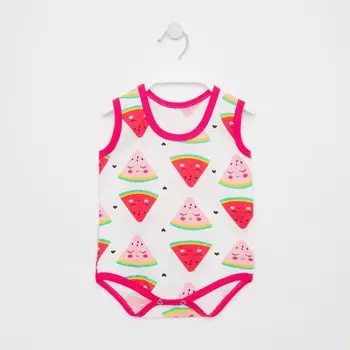 Боди-майка детское, цвет молочный/арбуз, рост 62 (40)