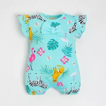 Боди-майка для девочки, цвет голубой, рост 68 см